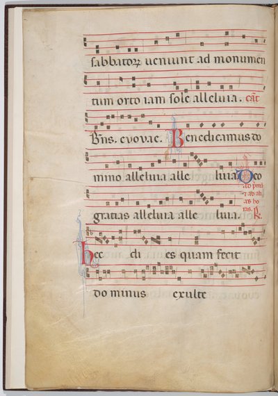 Leaf 4 from an Antiphonal Fragment (verso) by Italian 13th Century