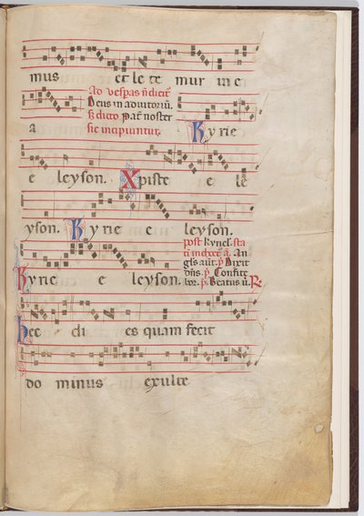 Leaf 5 from an Antiphonal Fragment by Italian 13th Century