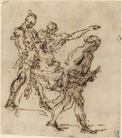 Figures Carrying a Body by Italian 17th Century