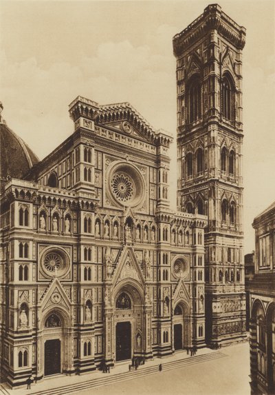 Florence: The Facade of the Cathedral, Arch De Fabris and del Moro by Italian Photographer