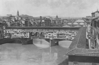Florence, View of the Three Bridges by Italian Photographer