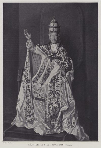 Pope Leo XIII on the Papal Throne by Italian Photographer