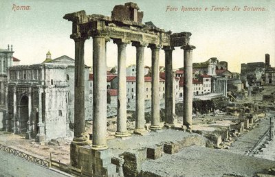 Rome, Italy, Roman Forum, Temple of Saturn by Italian Photographer