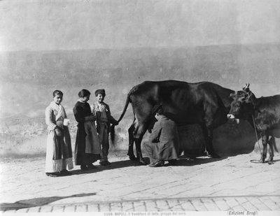 A Milk Seller, from Life in Naples by Italian Photographer Italian Photographer