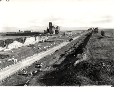 View of the Via Appia with the Ruined Temple of Hercules and Villa dei Quintilii by Italian Photographer Italian Photographer