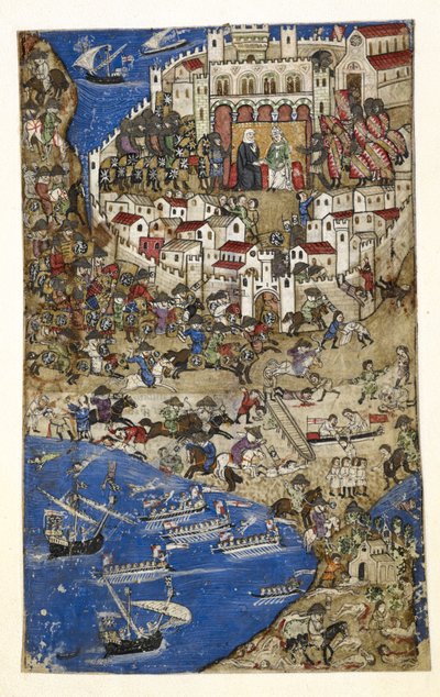 Capture of Tripoli in Syria by the Sultan of Egypt in 1288, from Treatise on the Vices by Italian School