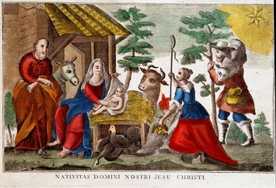 Adoration of the Shepherds/Nativity of Christ, Italian image 18th century by Italian School