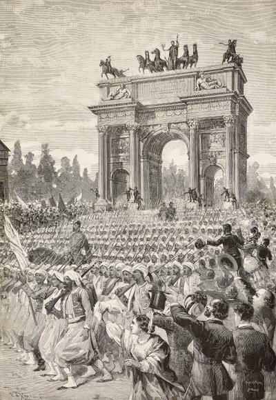 Allied Troops Entering Milan Through the Peace Arch, June 7 by Italian School