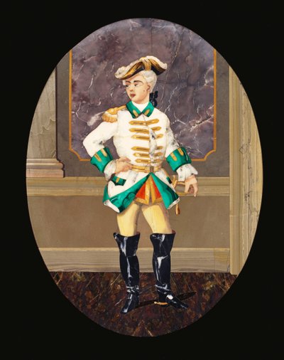 An Italian pietre dure panel depicting a gentleman by Italian School