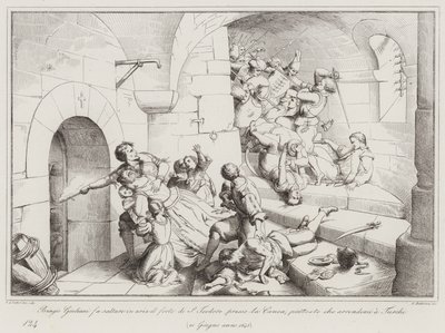 Biagio Giuliani blows up the fort of St. Theodore near Canea rather than surrender to the Turks by Italian School