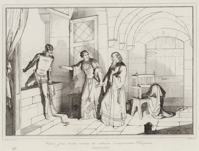 Carlo Zeno attempts in vain to save Emperor Calojanni by Italian School