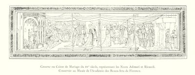 Cassone or Marriage Chest of the 15th Century, Representing the Adimari and Ricasoli Wedding, Preserved at the Museum of the Academy of Fine Arts of Florence by Italian School