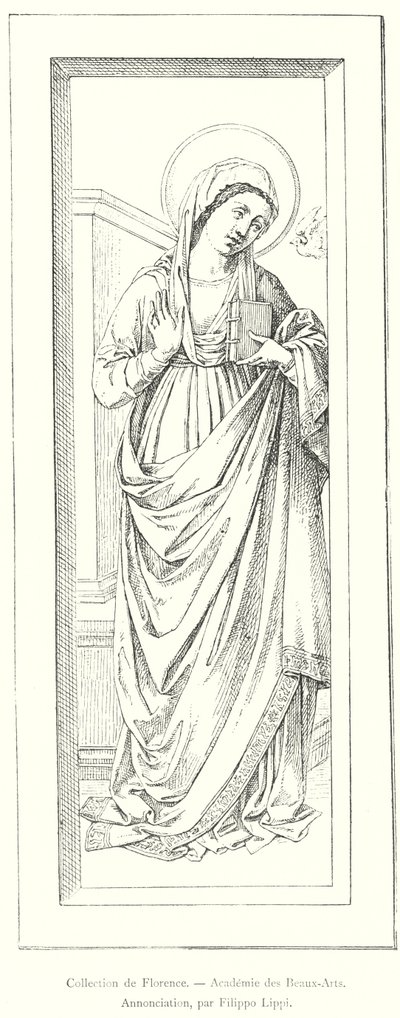 Annunciation, Collection of Florence, Academy of Fine Arts, by Filippo Lippi (engraving) by Italian School