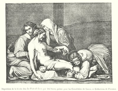 Deposition from the Cross known as The Pieta of Luco, by Del Sarto, painted for the Camaldolese of Lucco, Collections of Florence (engraving) by Italian School