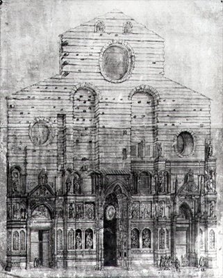 Design of the facade of Santa Maria del Fiore or the Duomo, Florence by Italian School