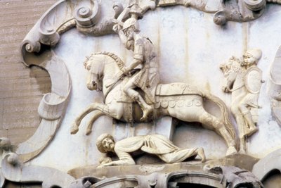 Detail from a Portal depicting Count Roger Attacking a Muslim, 1534 by Italian School