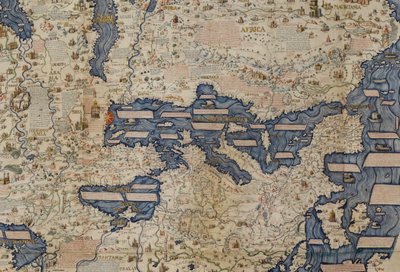 Detail of the Mediterranean, from Large Planisphere, or Mappa Mondo of 1459 by Italian School