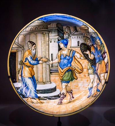 Dish: Melchizedek Offering Bread to Abraham, circa 1530-1540 by Italian School