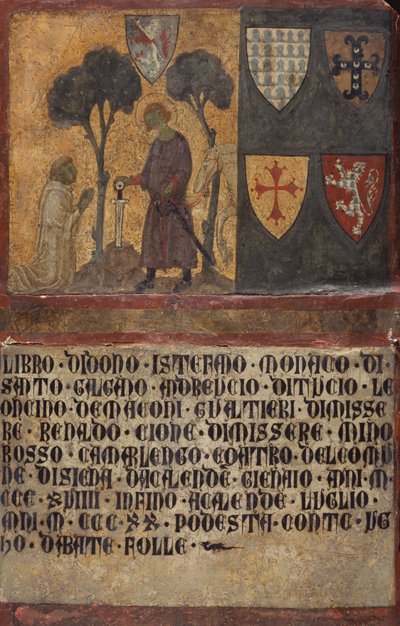 Don Stefano, Monk of San Galgano, Kneeling Before St. Galgano by Italian School