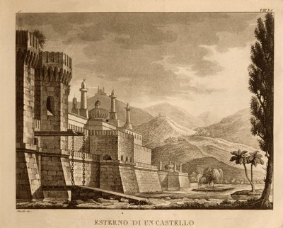 Exterior of a Castle, set design for Act I of 