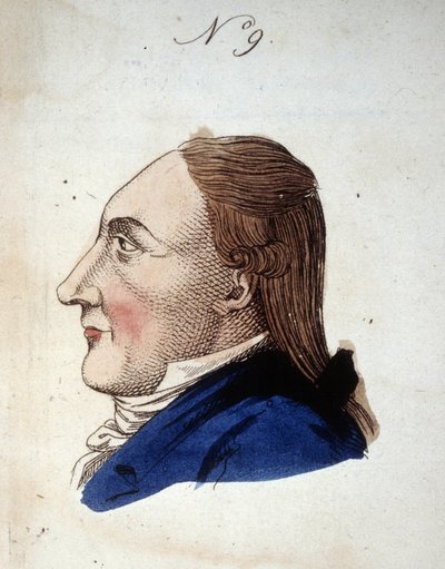 Figure number 9 representing the face of a man in Il Lavater portatile: o Sia compendio dell