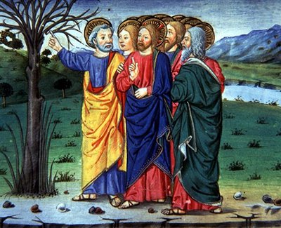 Peter Points Out to Christ a Dried Up Tree by Italian School