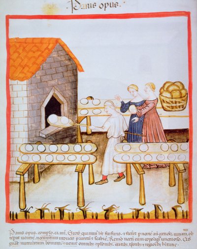Baking Brown Bread (illustration from Tacuinum Sanitatis) by Italian School