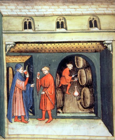 Aged Fruit Wine (illustration from Tacuinum Sanitatis Codex Vindobonensis) by Italian School