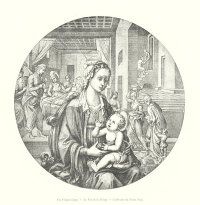 Fra Filippo Lippi, The Life of the Virgin, Pitti Palace Collection (engraving) by Italian School