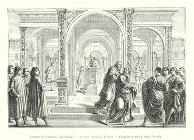 Fresco by Domenico Ghirlandajo, Joachim Expelled from the Temple, Chapel of Santa Maria Novella by Italian School