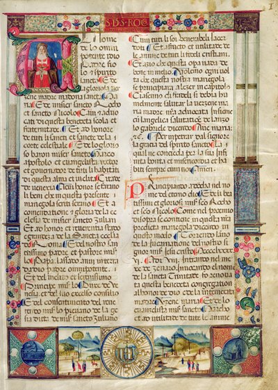Frontispiece, from a Mariegola of the Lay Guild of St. Rocco and St. Nicholas by Italian School