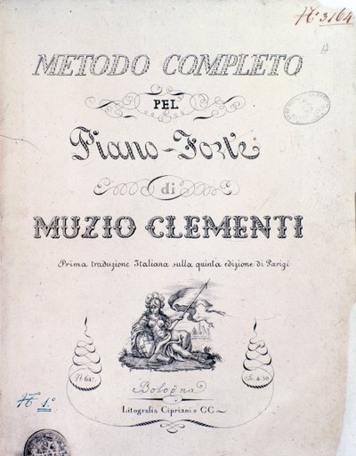 Frontispiece of Textbook, Complete Method for the Piano by Italian School