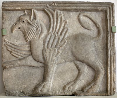 Griffon (or gryphon). Low relief sculpted, marble, Venice (Italy) 12th century. National Gallery, Sternberg Palace, Prague (Czech Republic) by Italian School