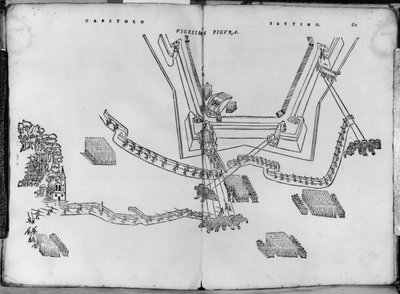 How to adjust the firing posts and how to choose the angle of the walls, illustration from Opera nuova di fortificare by Girolamo Cataneo Novarese (fl. c.1540-84) Brescia, 1564 by Italian School