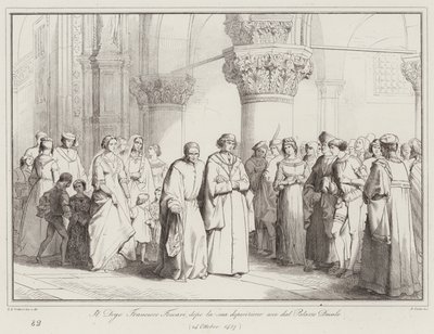 Doge Francesco Foscari, after his deposition, leaves the Ducal Palace by Italian School