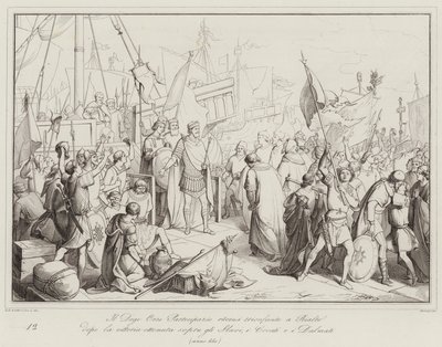 The Doge Orso Partecipazio returns triumphant to Rialto after the victory over the Slavs by Italian School