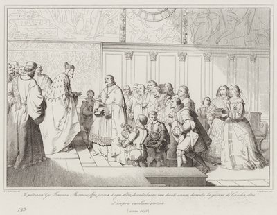 Patriarch Gio Francesco Morosini Offers, First of All, to Contribute 5000 Ducats Annually (engraving) by Italian School
