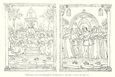 Illustration from a Copy of the Decameron, Printed in Venice in 1492, I (engraving) by Italian School