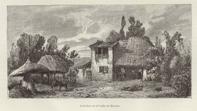 Cottages in the Valley of the Brenta River by Italian School