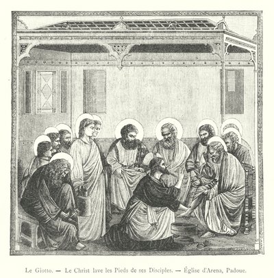 Giotto, Christ Washing the Feet of His Disciples, Arena Chapel, Padua (engraving) by Italian School