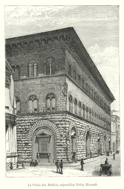 The Medici Palace, now Riccardi Palace (engraving) by Italian School