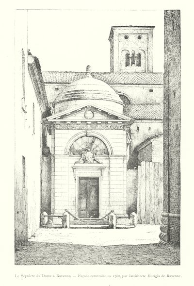 The Tomb of Dante in Ravenna, Facade built in 1780, by the architect Morigia of Ravenna (engraving) by Italian School