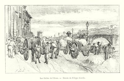 The Sands of the Arno (engraving) by Italian School
