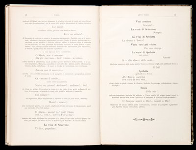 Libretto della Tosca by Giacomo Puccini, Edition Ricordi, Italy by Italian School