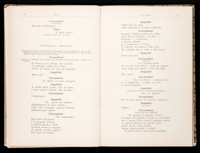 Libretto of Tosca by Giacomo Puccini, Edition Ricordi, Italy by Italian School