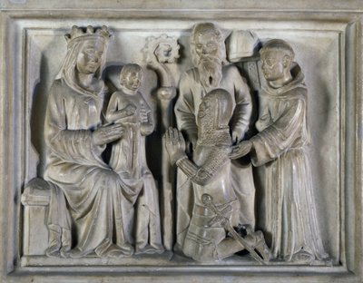 Madonna and Child, with a warrior and saints by Italian School