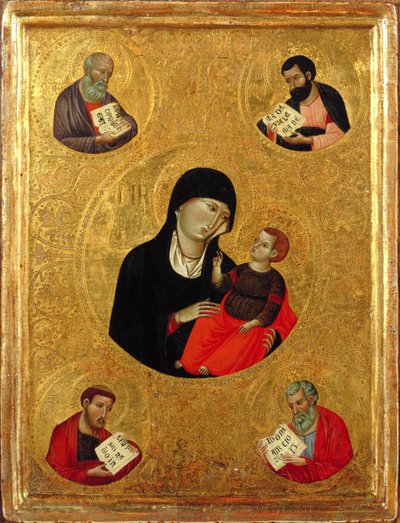 Madonna and Child with the Four Evangelists by Italian School