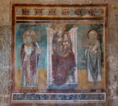 Madonna enthroned with the Saints Augustine and Severus, Oratory of the Crucifix, last quarter of the XIII century by Italian School