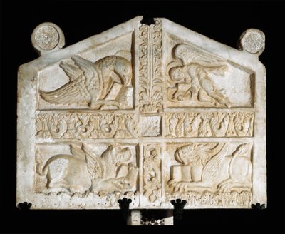 Marble sculpture with symbols of evangelists (tetramorph) by Italian School