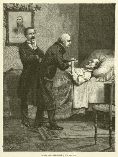 Mazzini in His Last Hours by Italian School